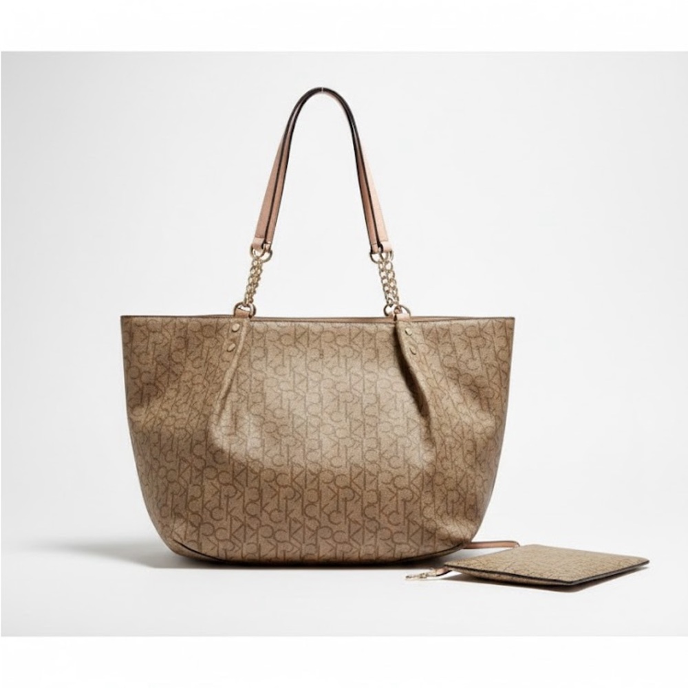 Calvin Klein Tan Monogram Tote